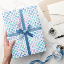 Papel De Regalo Cuadrados gráficos rosa y azul