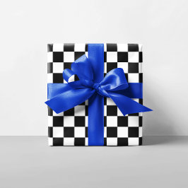 Papel De Regalo Cuadrados negro y blanco