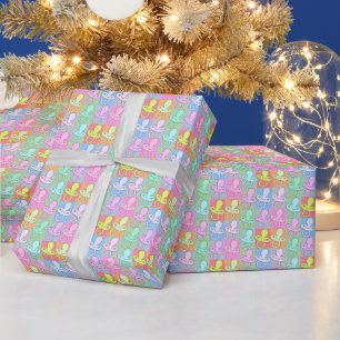 Papel De Regalo Cuadrados Pacífico coloridos para Baby Shower