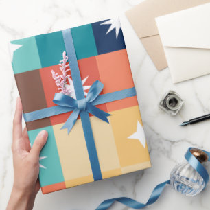 Papel De Regalo Cuadrados Retro