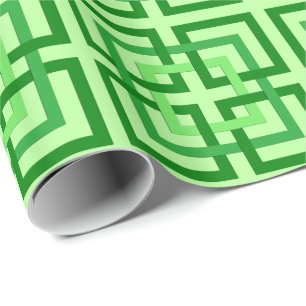 Papel De Regalo Cuadrados, verde menta y esmeralda geométricos