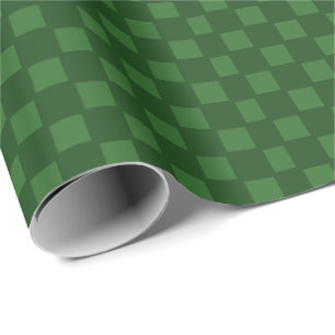 Papel De Regalo Cuadrados verdes oscuros
