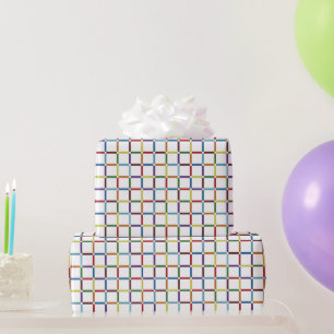 Papel De Regalo Cuadrícula de arcoiris colorida con espacio negati