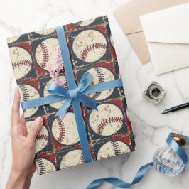 Papel De Regalo Cuadrícula de béisbol vintage
