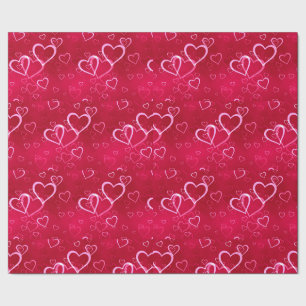 Papel De Regalo Cuadrícula de corazón de coral: dulzura dispersa s