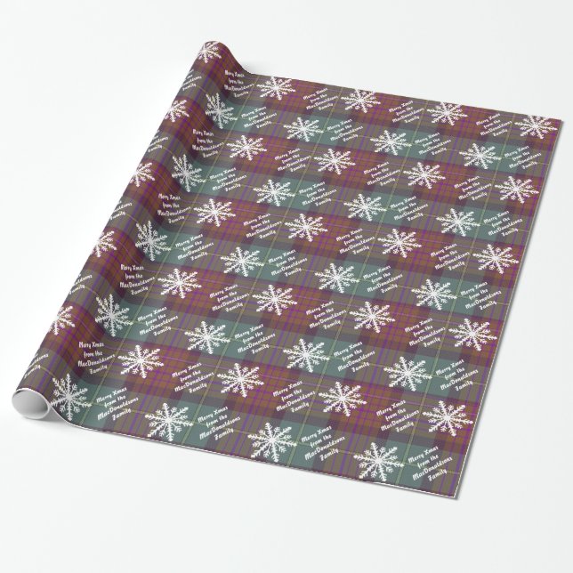 Papel De Regalo Cuadrícula personalizada de Navidad (Desenrollado)
