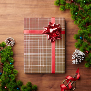 Papel de regalo cuadriculado con gradiente rojo ve