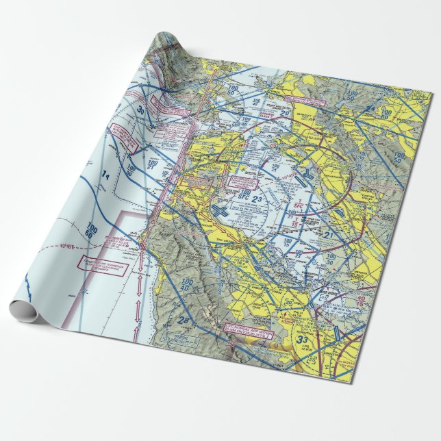 Papel De Regalo Cuadro aeronáutico de San Francisco (Desenrollado)