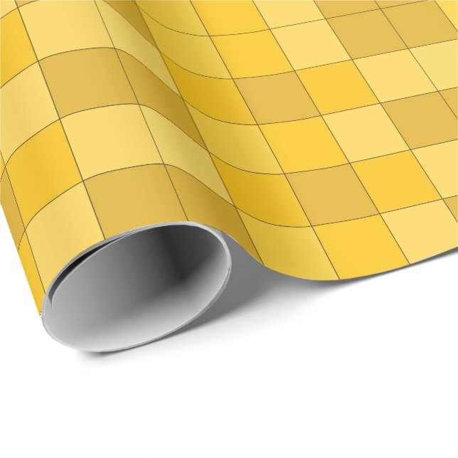 Papel De Regalo Cuadro Amarillo Mostaza  (Esquina del rollo)
