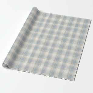Papel De Regalo Cuadro clásico en azul pizarra y crema
