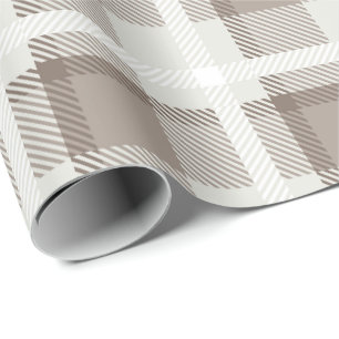 Papel De Regalo Cuadro de bufalo de gingham marrón mocha