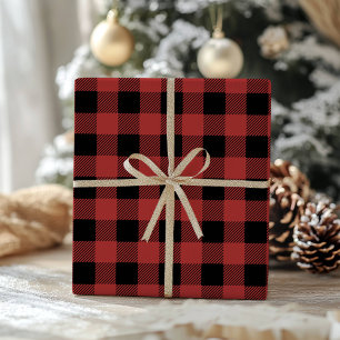 Papel De Regalo Cuadro de búfalo negro rojo leñador