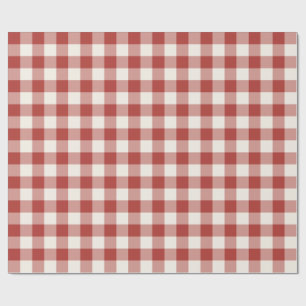 Papel De Regalo Cuadro de Gingham Clásico Rojo para Picnic