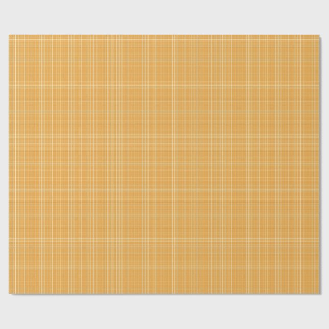 Papel De Regalo Cuadro de Gingham Dorado Sutil (Superficie plana)