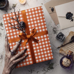 Papel De Regalo Cuadro de Gingham Naranja