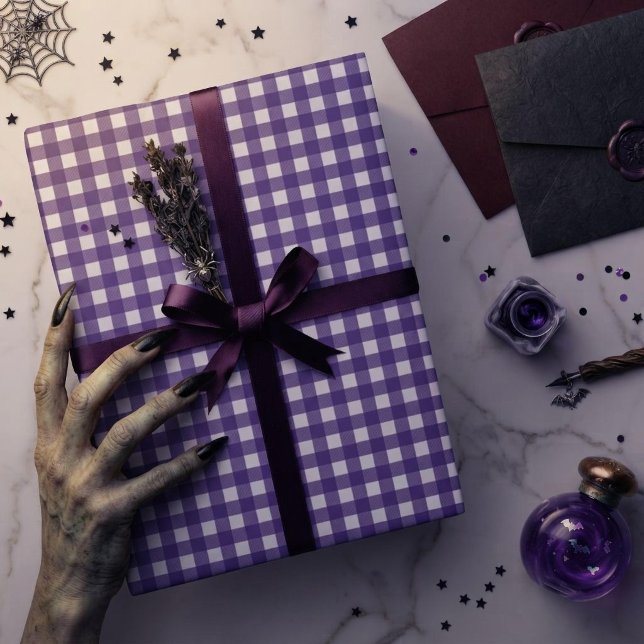 Papel De Regalo Cuadro de gingham púrpura (Subido por el creador)