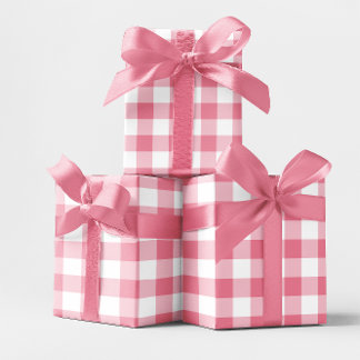 Papel De Regalo Cuadro de Gingham Rosa de 7,62 cm