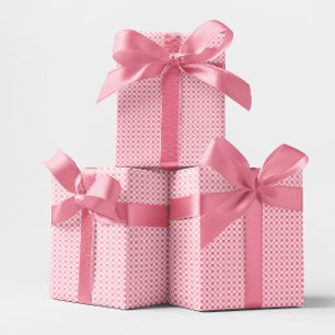 Papel De Regalo Cuadro de Gingham Rosa Monocromo Pequeño