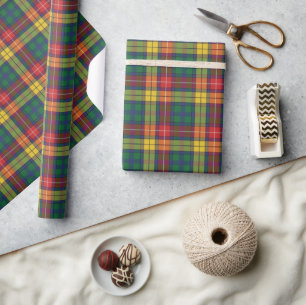Papel De Regalo Cuadro de Navidad Rústico Clásico Navideño Rojo Ve