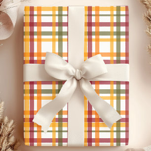 Papel De Regalo Cuadro de Otoño en Acuarela Estampado de Rayas de 