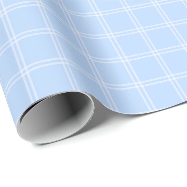 Papel De Regalo Cuadro de Ventana Azul Pastel (Esquina del rollo)