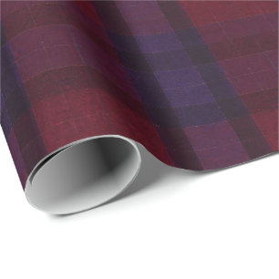 Papel De Regalo Cuadro Escocés Acojedor Burgundy Granate Púrpura