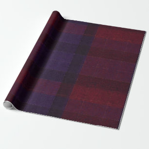 Papel De Regalo Cuadro Escocés Acojedor Burgundy Granate Púrpura