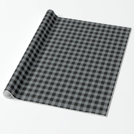 Papel De Regalo Cuadro Escocés Gris Carbón Negro Búfalo