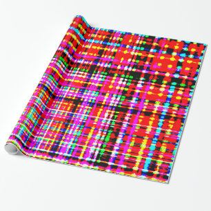 Papel De Regalo Cuadro Escocés Moderno Chic Escarlata