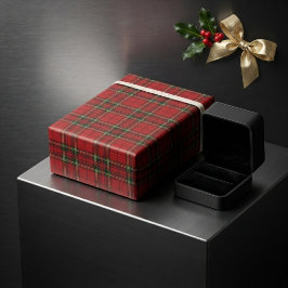 Papel De Regalo Cuadro Escocés Rojo Clásico