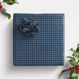 Papel De Regalo Cuadro gingham azul simple elegante festivo de vac