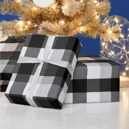 Papel De Regalo Cuadro monocromo blanco negro marfil Patrón