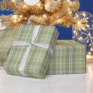 Papel De Regalo Cuadro Verde Salvia Patrón