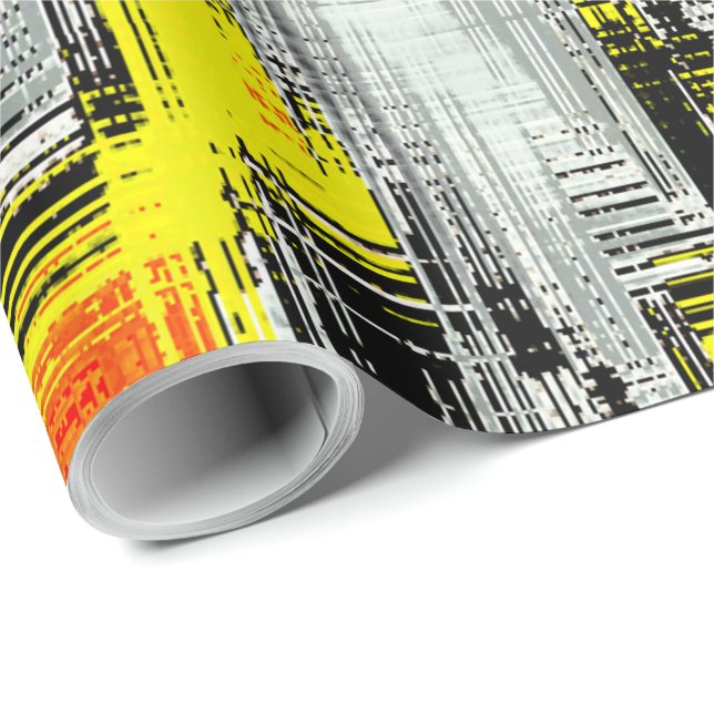 Papel De Regalo Cuadros abstractos formados de arañazos sobre amar (Esquina del rollo)