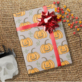 Papel De Regalo Cuadros calabazas patrón Halloween
