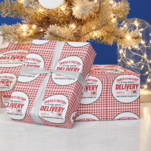 Papel De Regalo Cuadros de entrega especial de Santa de la fábrica