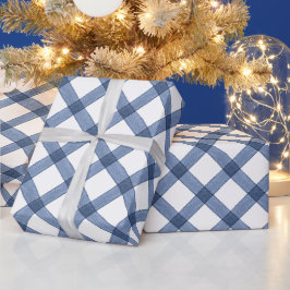 Papel De Regalo Cuadros de Gingham Azul Aquarela