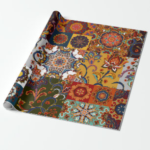 Papel De Regalo Cuadros de mosaico de mosaicos de colores sin foco