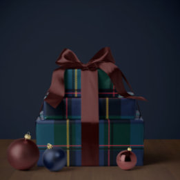 Papel De Regalo Cuadros de Navidad clásico de las fiestas simple