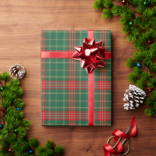 Papel De Regalo Cuadros de Navidad Rojos y Verdes