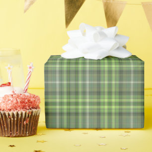 Papel De Regalo Cuadros de salvia y verde oliva
