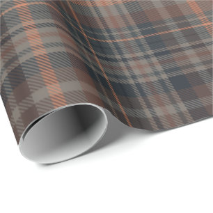 Papel De Regalo Cuadros Escoceses Bosque Tierra Oscura