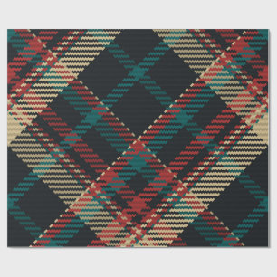 Papel De Regalo Cuadros Escoceses Tradicionales Rojo Verde Azul Am
