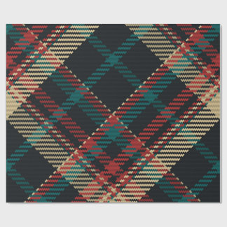 Papel De Regalo Cuadros Escoceses Tradicionales Rojo Verde Azul Am