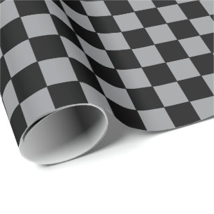Papel De Regalo Cuadros grises y negros a cuadros 