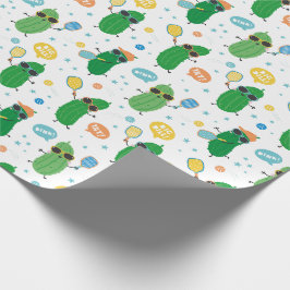 Papel De Regalo Cuadros que juegan al baloncesto en blanco