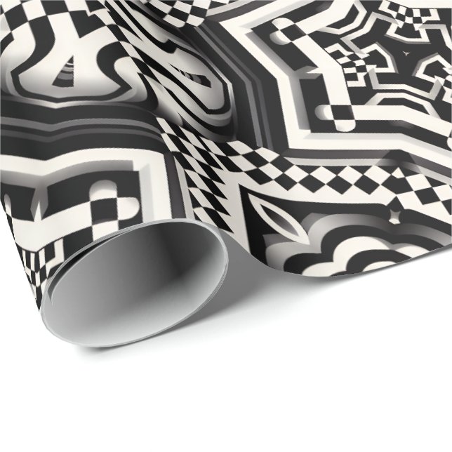 Papel de regalo | Cuadros Retro Mod (Esquina del rollo)