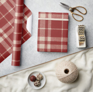 Papel De Regalo Cuadros Rojos