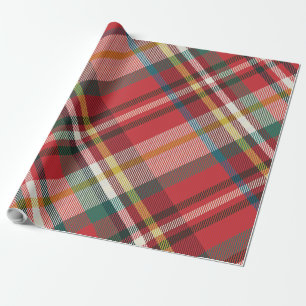 Papel De Regalo Cuadros rojos de Navidad Festejos Rústicos