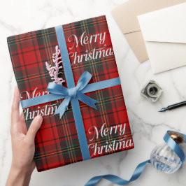 Papel De Regalo Cuadros Rojos Feliz Navidad